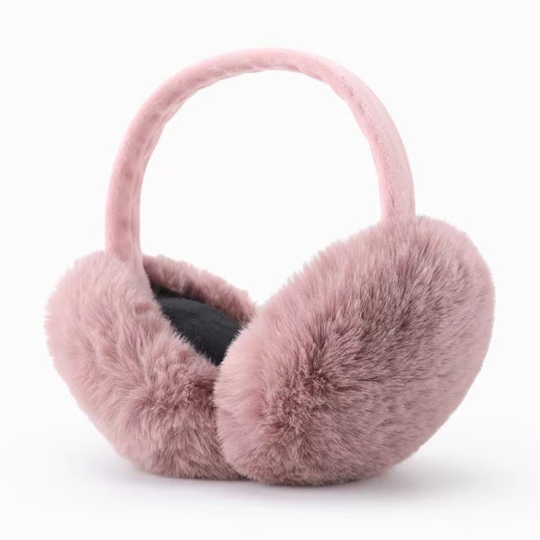Hörselkåpor för kvinnor - Vinter öronvärmare - Mjuk och varm kabelstickad lurvig fleecehörselkåpor - Öronskydd för kallt väder pink