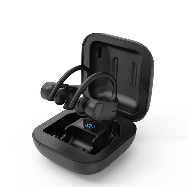 Trådlösa hörlurar Bluetooth hörlurar 5.0 True Wireless Sport-hörlurar Inbyggd mikrofon In Ear Running Headset med öronkrokar Laddning