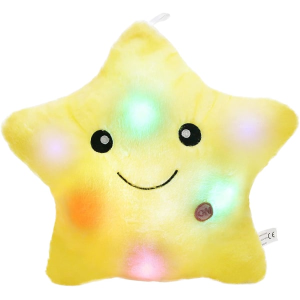 Creative Twinkle Star Glödande Led Nattljus Plyschkuddar fyllda leksaker (gul, 40*35 mm)