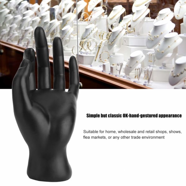 Smyckesställ, svart Hand OK Gesture Ring Display Stand (Harts)