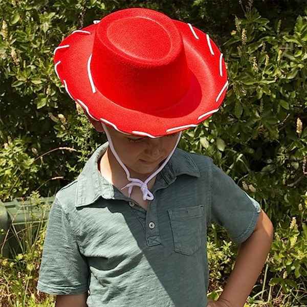 2st roliga festhattar Barn cowboyhattar - bruna och röda cowboyhattar - cowboykläder för barn