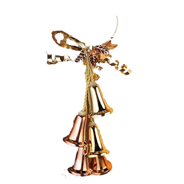 Christmas Sleigh Bell Garland Bells Jingle-dekorativa Hänghängen Järndekor Träddörr för hem golden