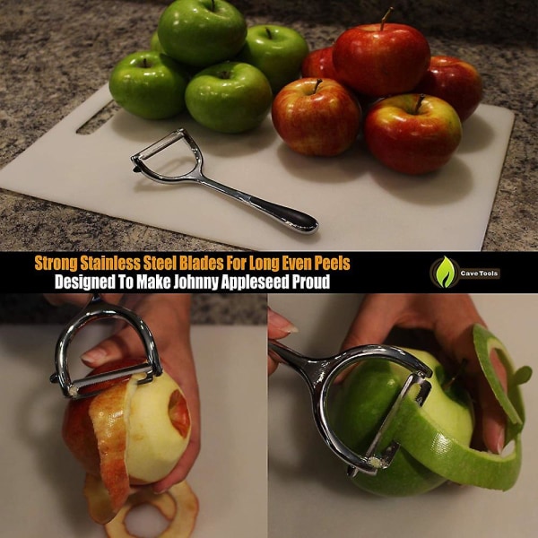 Grönsaksskalare Julienne Spinner - Rostfritt stålblad för att skiva äpplen Potatis Morötter Gurka Frukt och grönsaker