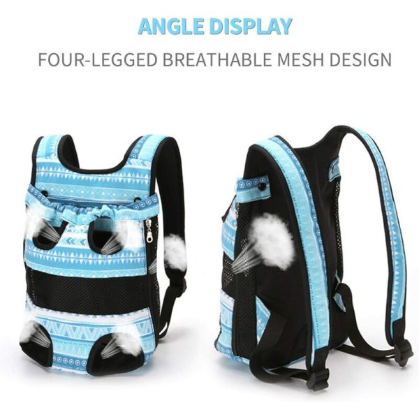 Ryggsäckar för hundar Belly Carrier Bags for Cat Hund Resväska Liten Carrier Belly Dog Carrier，Blå，S
