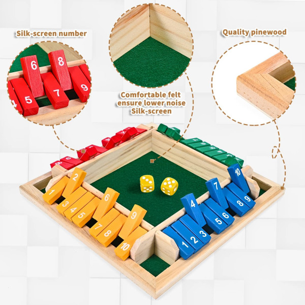 10 siffror traditionell träpub vinlåda tärningsspel