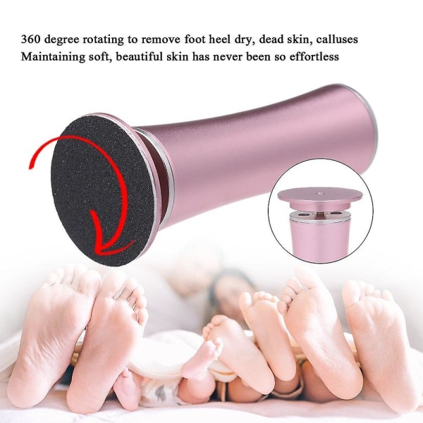 Elektrisk pedikyr Fotvårdsfil för fötter Död hud Förhårdnadsfläckborttagningsmedel | Nagelbandsskjutare (rosa)
