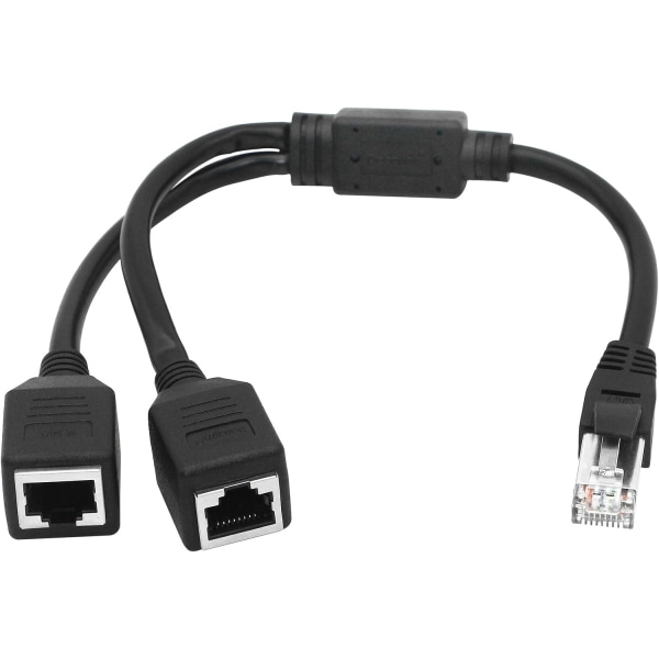 Ethernet-nätverkssplitter, 1 hane till 2 hona Y-adapterkabel, Ethernet-förlängningsplugg