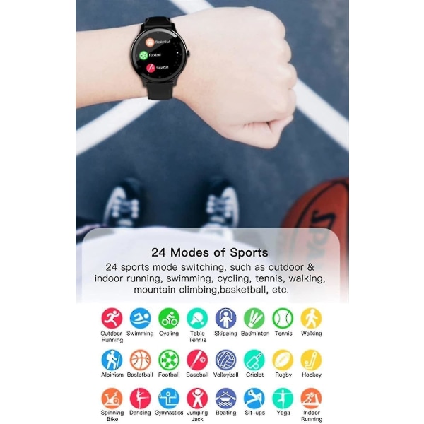 Chronus Bluetooth Smart Watch Vattentät G28 Ultratunn Fitness Träningsmätare Pulsblod blue