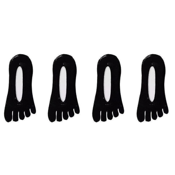 4 par tåstrumpor dam som andas osynliga strumpor Svettabsorberande deodorant (svart) black