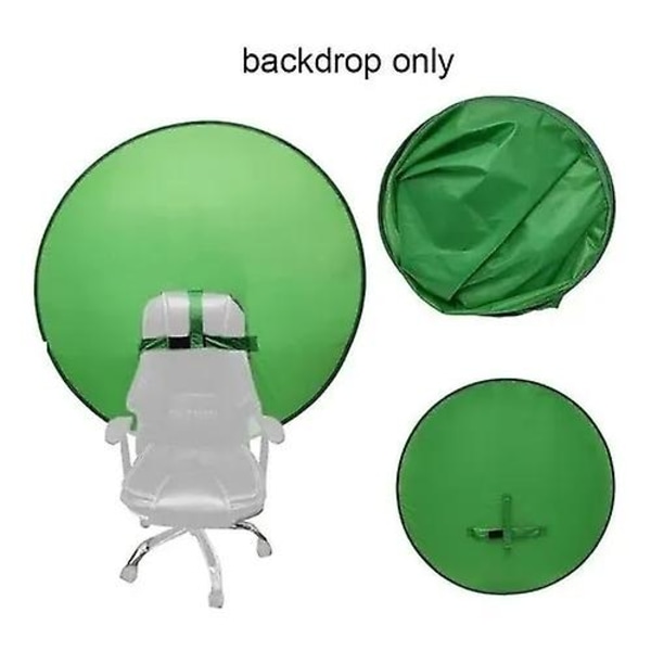 Bärbar green screen bakgrundsbordsstolsbälte, hopfällbar typ, lämplig för videokonferenschatt, zoom, bakgrundsvideosamtal 75 cm