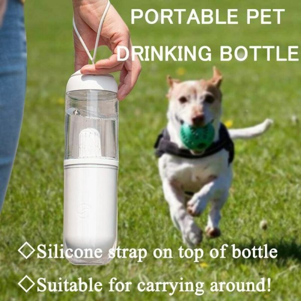 Resehundsvattenflaska Husdjursvattenflaska, bärbar vattendispenser för hundar, lätt vattenflaska för husdjur (rosa)
