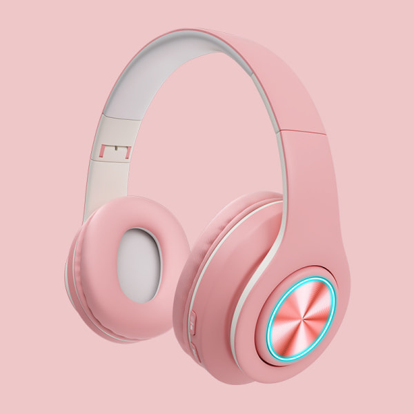 Bärbart trådlöst Bluetooth headset pink