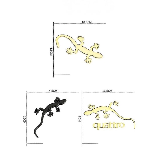 Bildekaler Liten Gecko Bildekaler Roliga dekorativa Gecko-dekaler Personlig billogotyp Svanslogotyp - Svart Gecko [vänster]