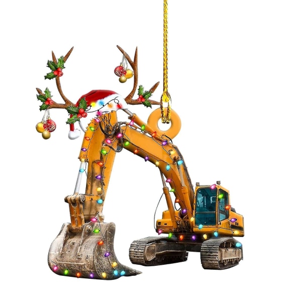 1 julprydnad hängande dekoration presentprodukt Personlig familjebrandbil, grävmaskin, grävmaskinshänge