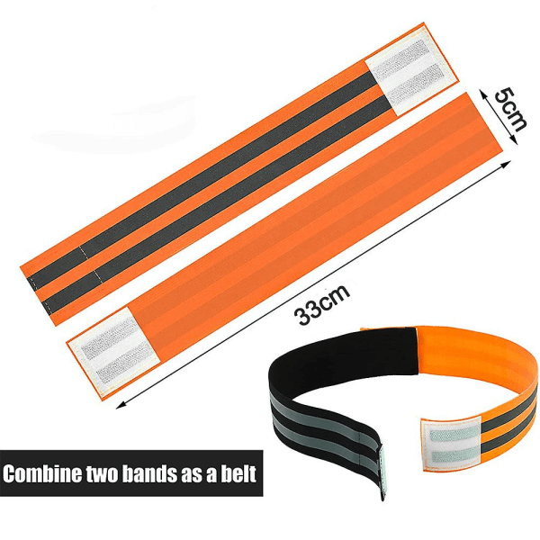 4 Reflexband ombord för armar, vrister, ben och handleder orange