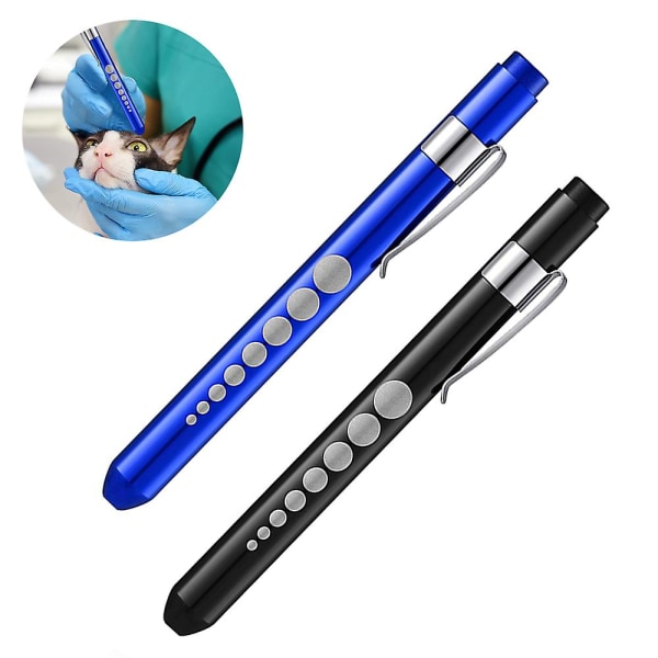 2 st Penna Ficklampa Aluminiumlegering Pen Light Led Pen Ficklampa Pen Light Pupill Pen White Light Liten ficklampa