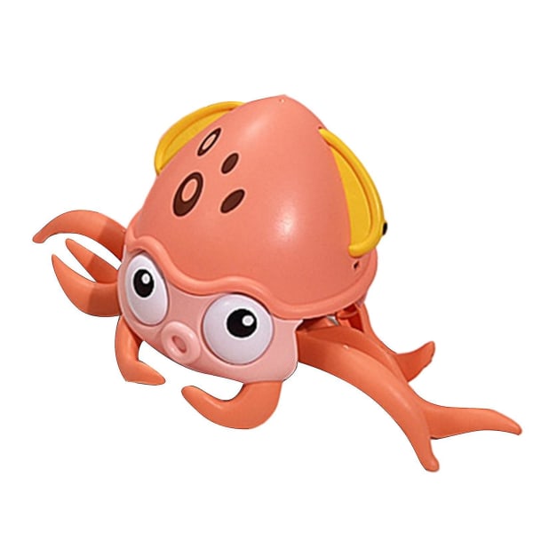 Crawl Crab baby med ljus och musik krabbaleksak med sensorhinder, orange