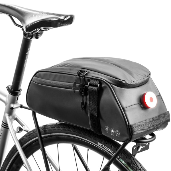 Cykelsadelväska, vattentät väska, 8L axelväska, svart