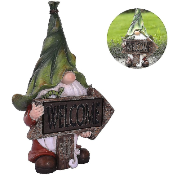 2023-muse Resin Trädgårdsfigur - Jultomte Tomte Gnome Med Långt Skägg Bär Hula Hoops Med Led-ljus Festlig Utomhusdekor För Uteplats Front Yard