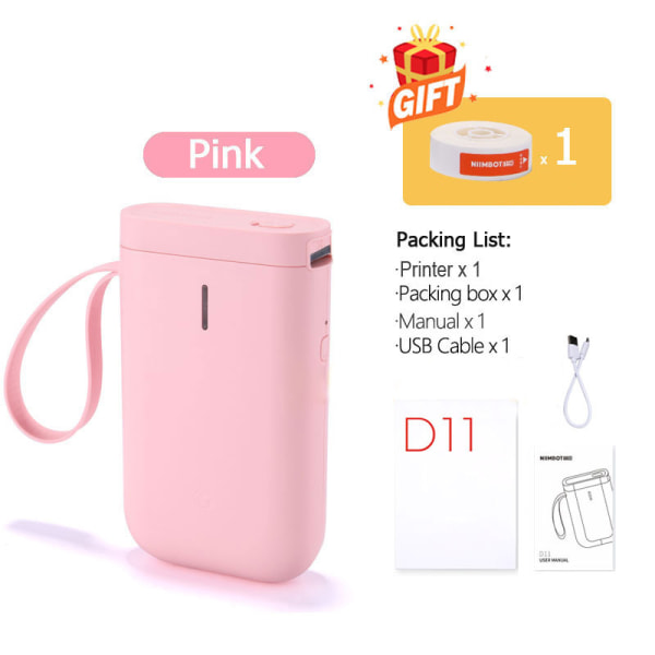 Thermal märkningsmaskin för hemmabruk Handhållen bärbar mini Bluetooth skrivare pink