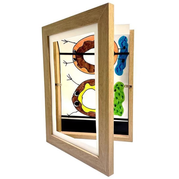 Barnkonstram Framsida Öppna Enkelt utbyte Konstram Ritning Illustration Vägghängande ram Wood color