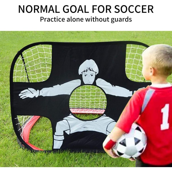 Fotbollsmål för barn, hopfällbart och bärbart 2 i 1 pop-up fotbollsmål