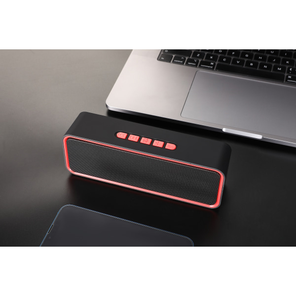 Utomhus stor volym trådlös Bluetooth högtalare 3d Surround Hemljud Dator Bärbar bilsubwoofer (röd) red