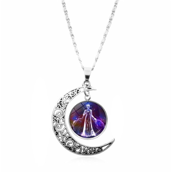 Moon halsband Zodiac Moon Charm metall hänge Jungfrun