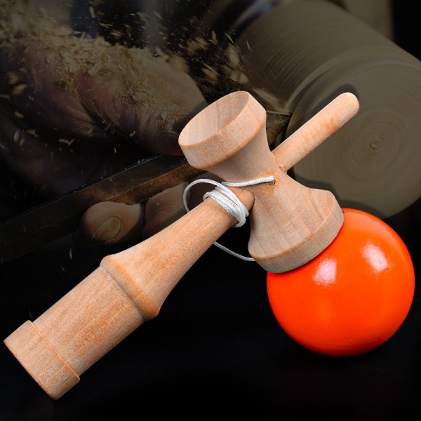 Kendama leksaker trä färdigheter svärd kopp bollspel pedagogiska barns roliga leksaker orange