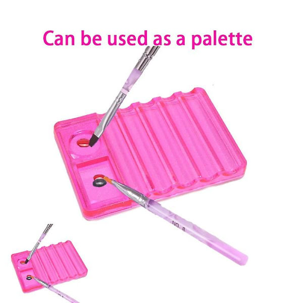 Nail Art Design Hantverk Akryl Uv Gel Brush Pen Rest Pro Skönhet Makeup Borste Penna Display Hållare Stand Tool