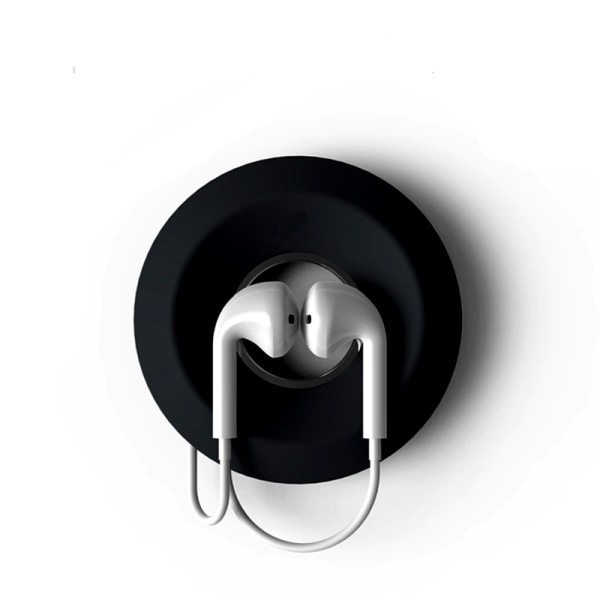 2st magnetisk kabellindning, case, silica gel donut hörlurar kabelupprullare black