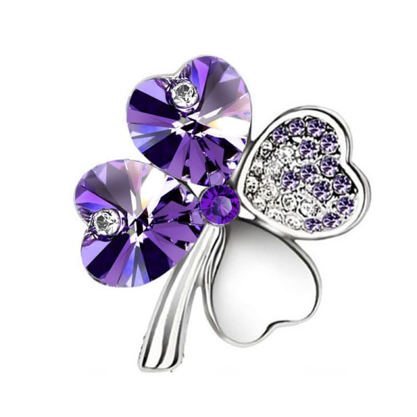 Lucky Leaf Brosch Pins Bling Diamond Crystal Brosch Pins for Women Girls e