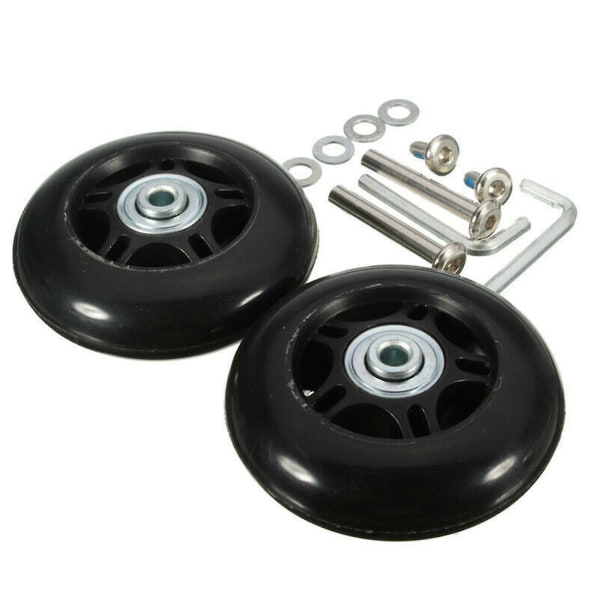 1 par Bagage Spinner Wheels Byte med verktyg Lågt ljud resväska Gummi svängbara hjul