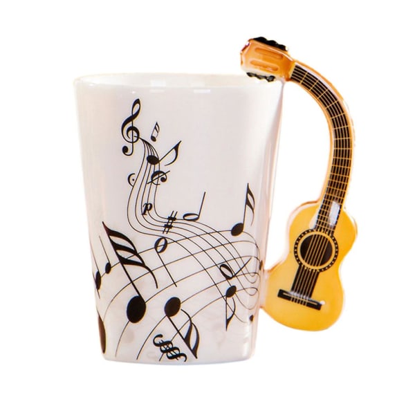 Porslinsmuggar Keramiska kaffekoppar med handtag (gitarrform) muggar
