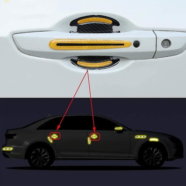 Bildörrhandtag reflekterande klistermärken Universal Auto Dörrhandtag