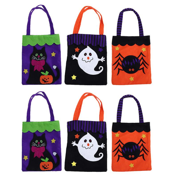 6st Halloween pumpapåse Non-woven tyger tygpåse Ghost Pumpkin Candy Bag