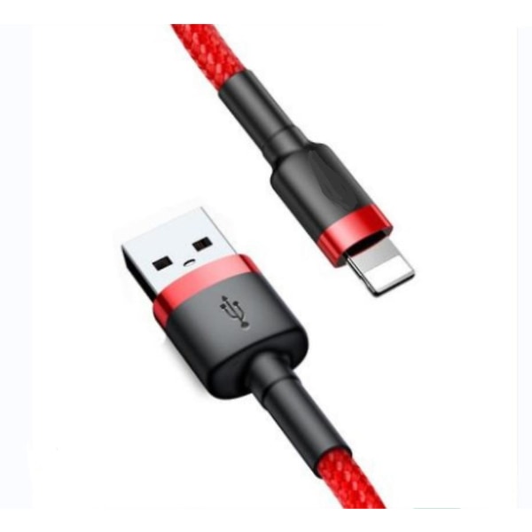 2.4a USB laddare Lightning-laddningskabel för Apple Iphone 11 12 13 14--röd 1m