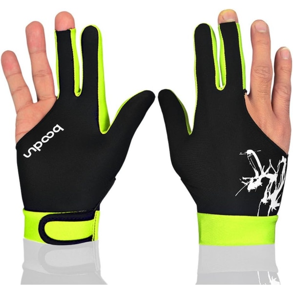 Elastisk Lycra 3 finger display biljard skyttehandske dark yellow L