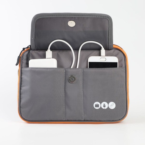 Högkvalitativ nylon 2 lager resor Elektroniska tillbehör Organizer , väska för resa prylar, perfekt storlek passform för Ipad