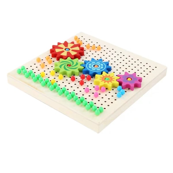 Svampnaglar Peg Board Gör-det-själv-kit Pussel Mosaik byggklossar Pedagogiska leksaker