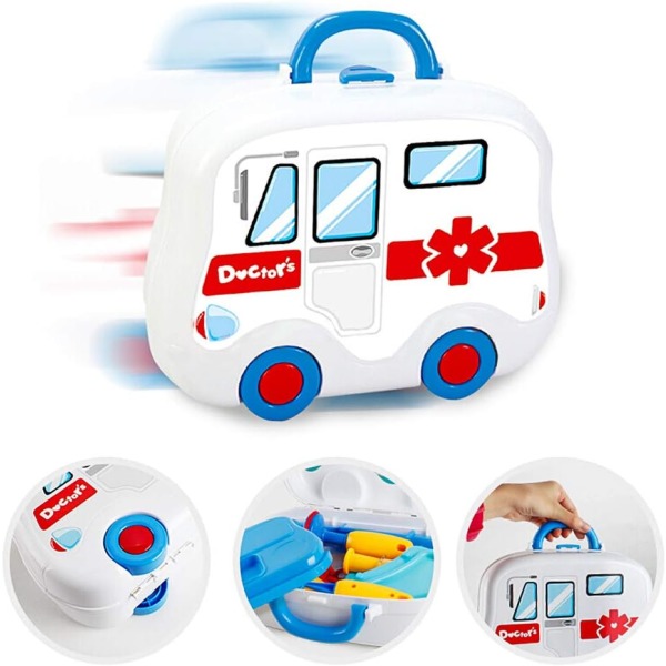 Doctor's Case Toy 2 in 1 Doctor Case Toy Set Medicinsk resväska Doktorrollspel för toddler från 3 år. ( case)