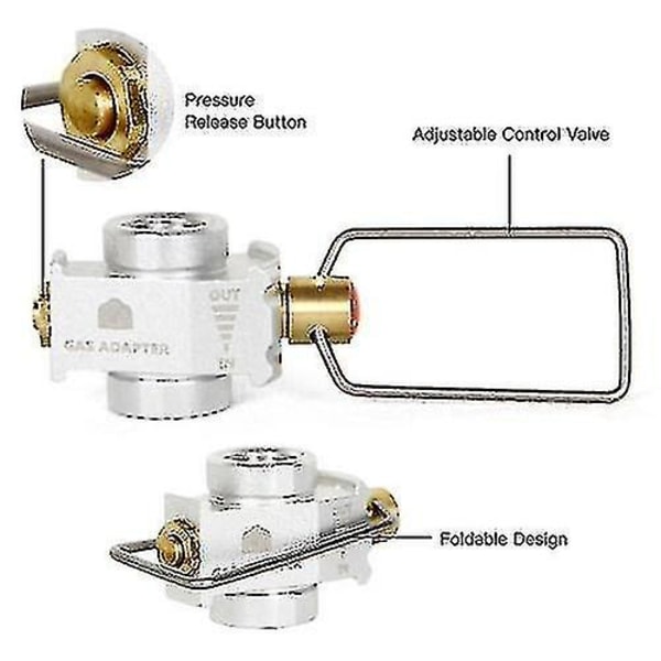 Gasomvandlare Shifter Påfyllningsadapter för platt tank Camping Gasadapterventil