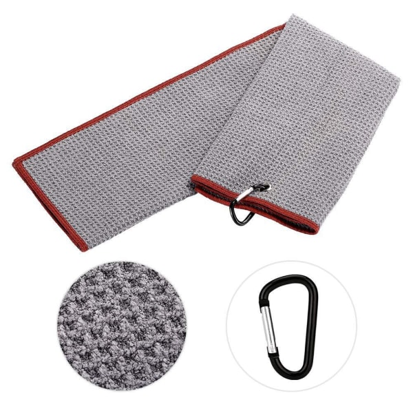 Pure Cotton Golfhandduksborsteverktygssats med Club Groove Cleaner Retractable Exten grey