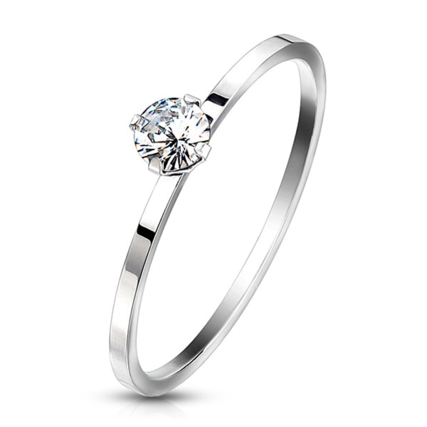 Förlovningsringar: Zirconia Solitaire Ring, Ring i rostfritt stål