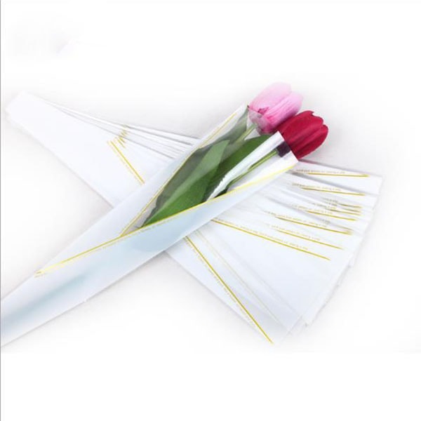 100-pack enkla blommiga förpackningspåsar, enkel rosformad påse, presentförpackning white