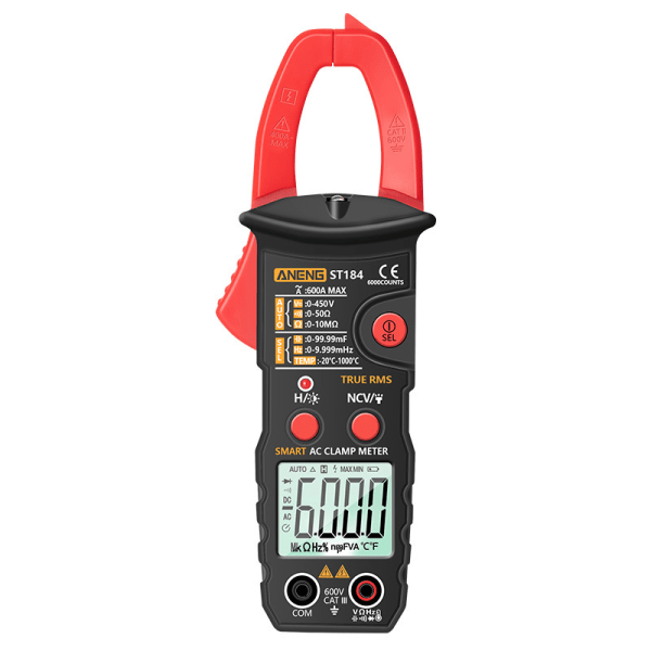 Aneng True Rms Digital Multimeter Clamp Meter Dc/Ac Spänningsdetektor AC Amp Meter Med Ohm Kapacitan red