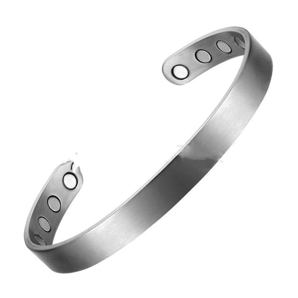 Mäns magnetiska armband i ren koppar för kvinnor i enkel stil koppararmband med 8 magneter, justerbara manschetter Armband presentförpackning silver