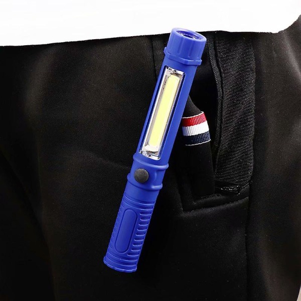 Led multifunktionellt ljus Mini arbetslampa Bärbar utomhus vattentät penna Clamp Magnet ficklampa med ficklampa (blå) - blue