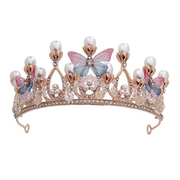 Barns legering krona fjäril prinsessa prestanda show flätat hår modell L