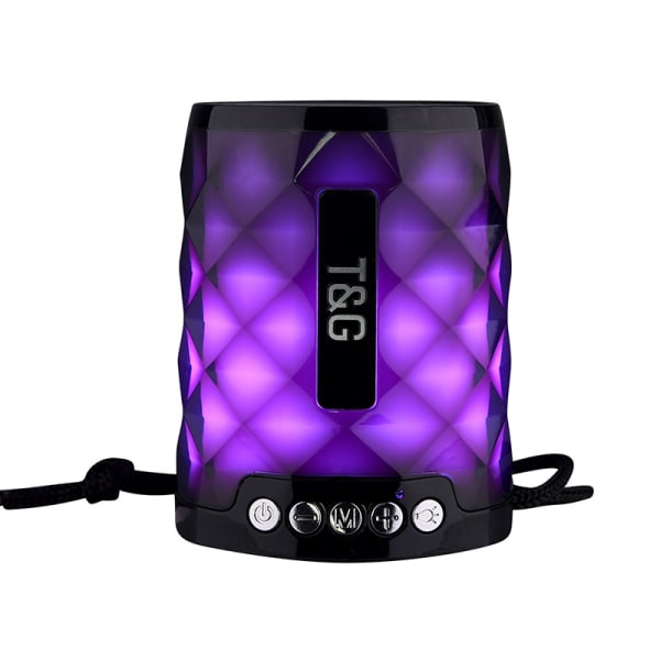Tg155 färg LED mini bärbar vattentät tf-kort fm stereo trådlös bluetooth -kompatibel högtalare utomhushögtalare black